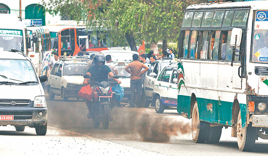 प्रदूषण जाँच नगर्ने गाडीलाई एक लाख जारिवाना