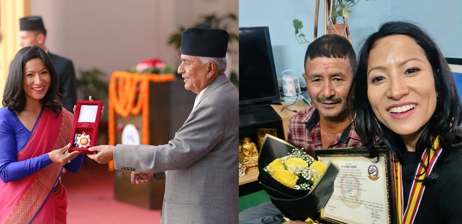 छोरीले राष्ट्रपतिबाट पदक थापिन्, बुवा गेटबाटै छिर्न पाएनन् !