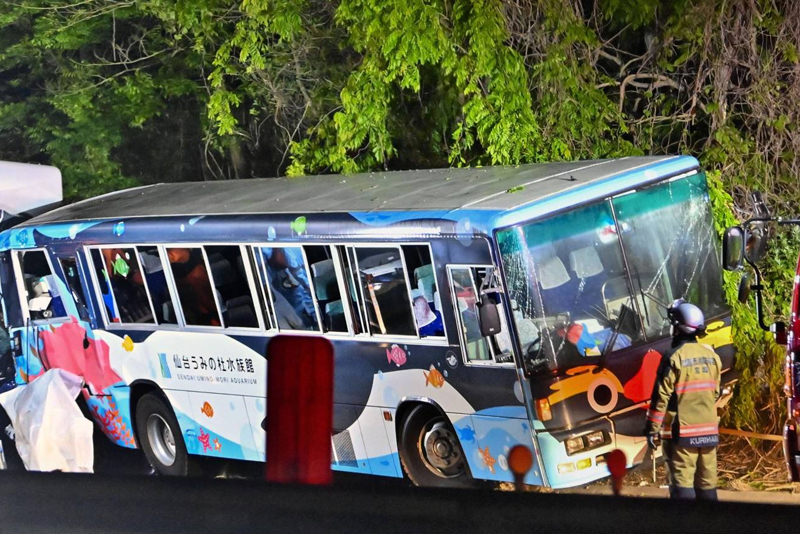 जापानमा विद्यार्थी बोकेको बससँग ट्रक ठोक्किँदा १८ घाइते