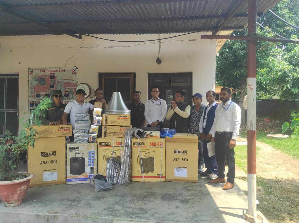 भरतपुर महानगरद्वारा ‘महाआरती’लाई साउण्ड सिस्टमका सामाग्री सहयोग