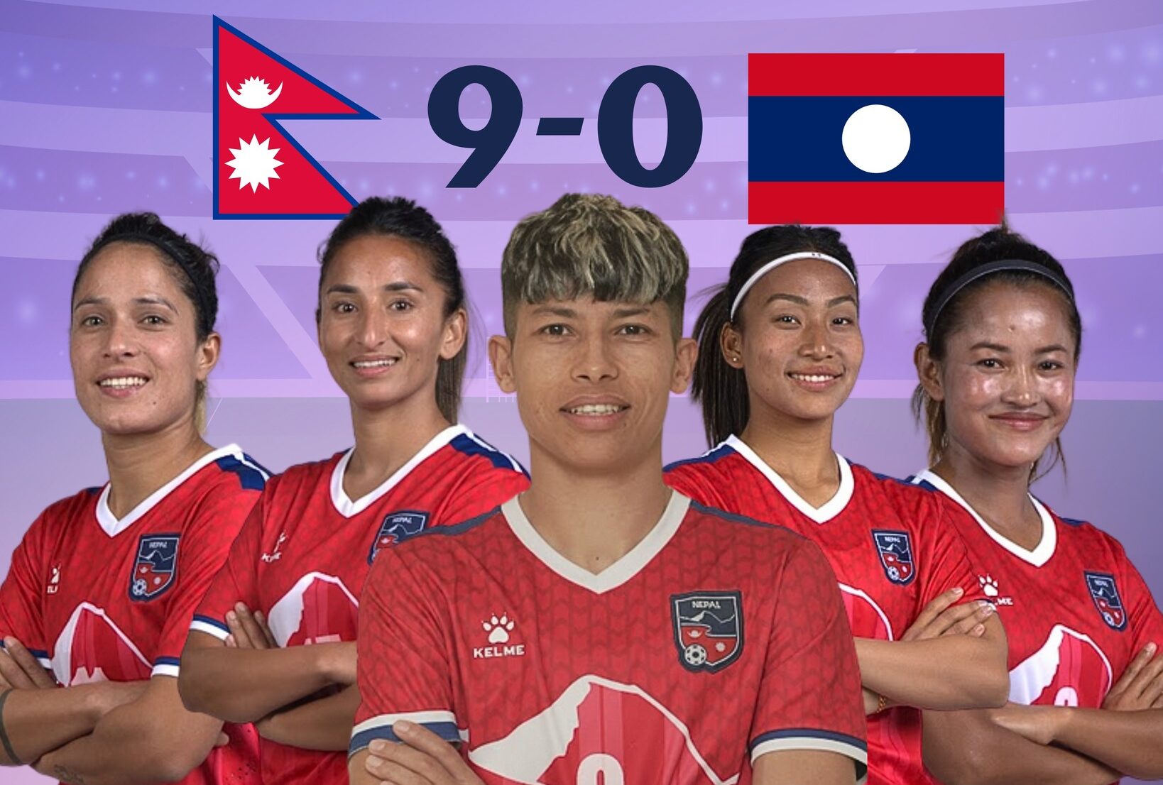 लाओसविरुद्ध नेपालको शानदार जित, साम्भा एक्लैले हानिन् ५ गोल