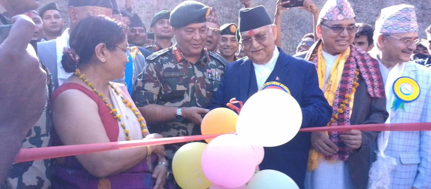 प्रधानमन्त्री ओलीले गरे हुम्लास्थित बेलीब्रिजको उद्घाटन