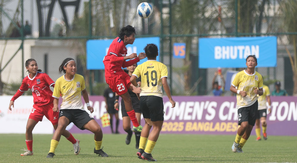 साफ यु–२० महिला च्याम्पियनसिपः भुटानमाथि नेपालको सानदार जित