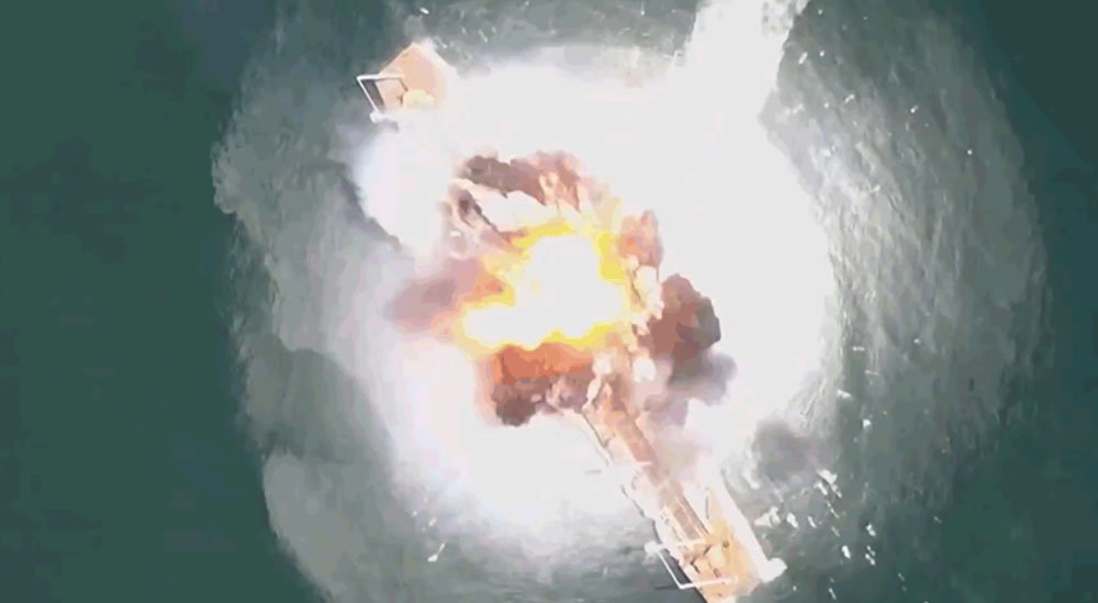 रूसी ड्रोन आक्रमणमा युक्रेनको सबैभन्दा ठूलो जहाज ध्वस्त