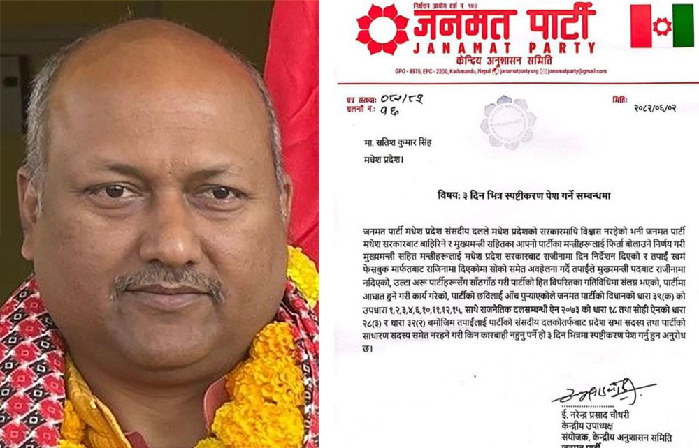 मधेसका मुख्यमन्त्री सिंहलाई जनमतले सोध्यो स्पष्टिकरण