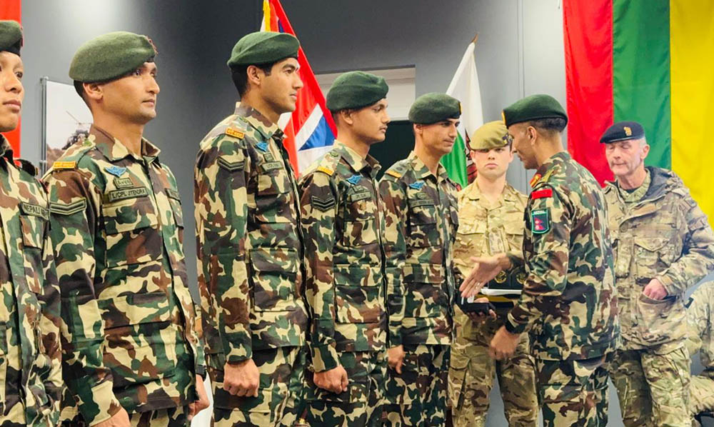 बेलायतमा सम्पन्न सैनिक प्रशिक्षणमा नेपाली सेनालाई स्वर्ण पदक